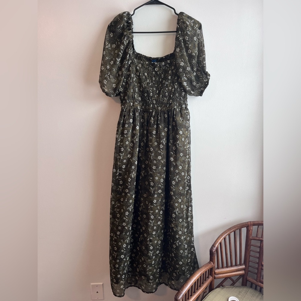 Old Navy puff sleeve maxi dress cottagecore floral